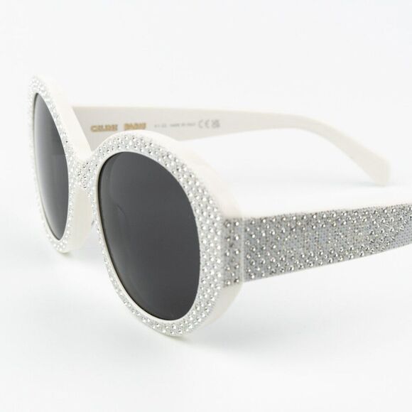 NEW Celine CL4240IS 25A ANIMATION Ivory Silver Studs Smoke Geometric Sunglasses main image 5